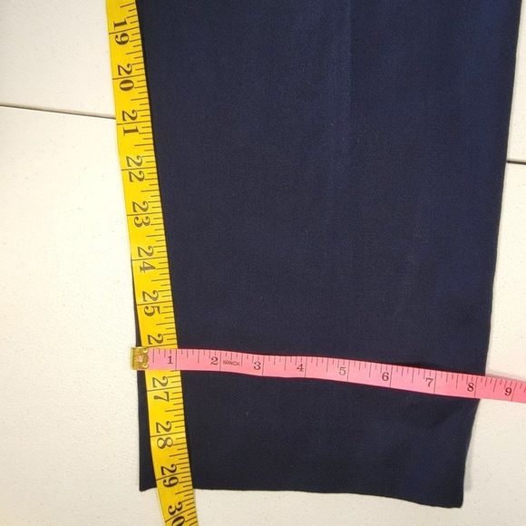 Pendleton Virgin Wool Dress Pants Trousers Women 12 Navy Blue Flat Front Pockets - Picture 12 of 12